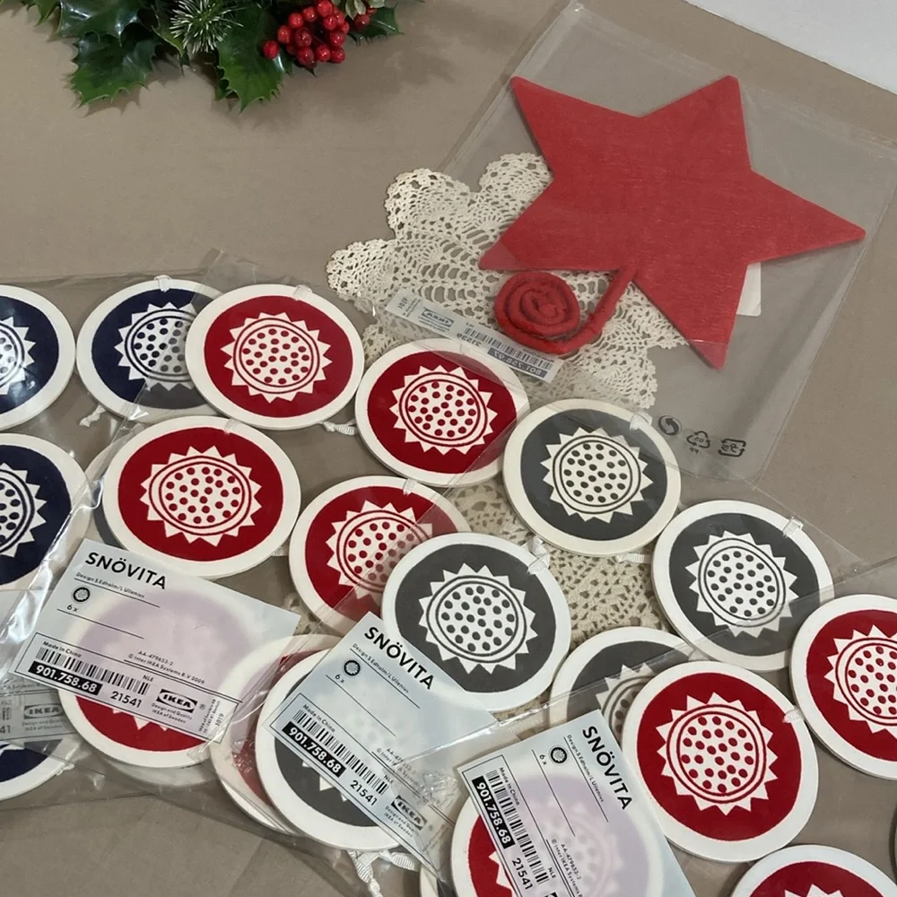 New IKEA Christmas Decorations Snovita 25 Pieces
